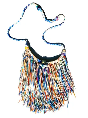 El Fleco Crossbody Fringe Bag Rainbow Leather