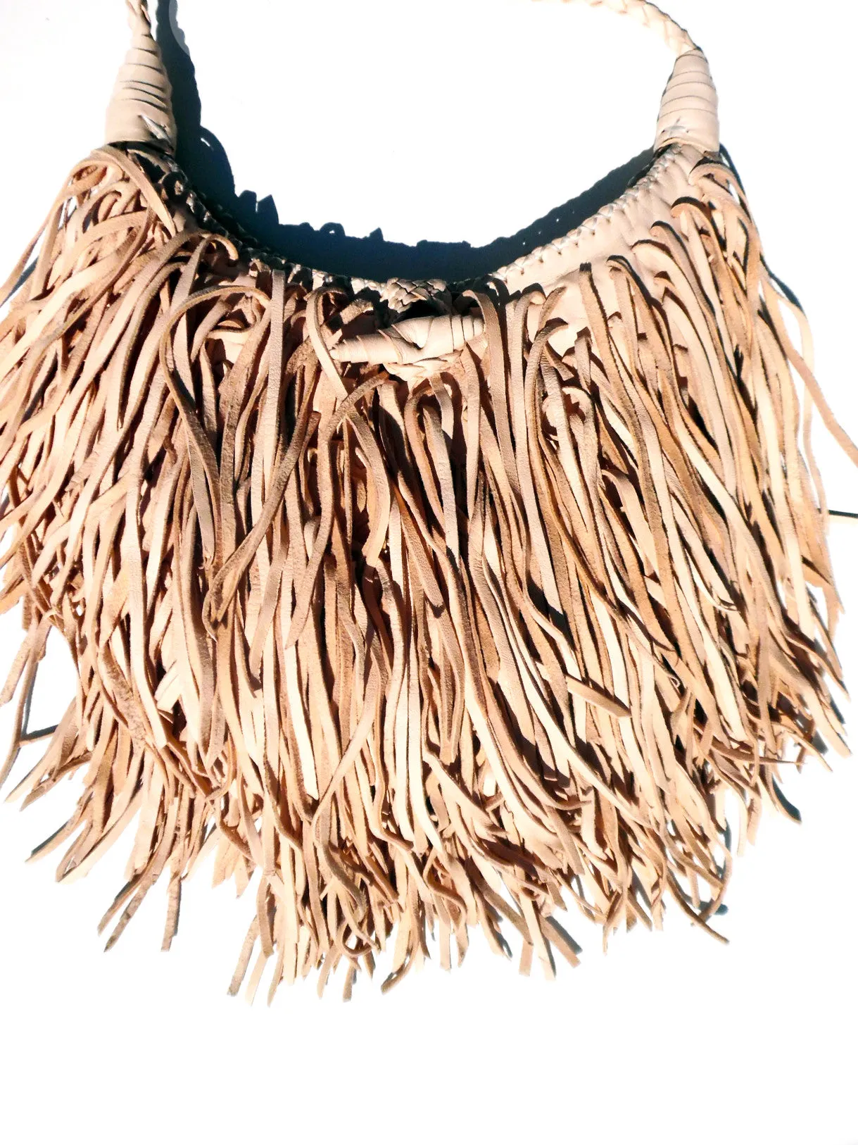 El Fleco Crossbody Fringe Bag Rainbow Leather