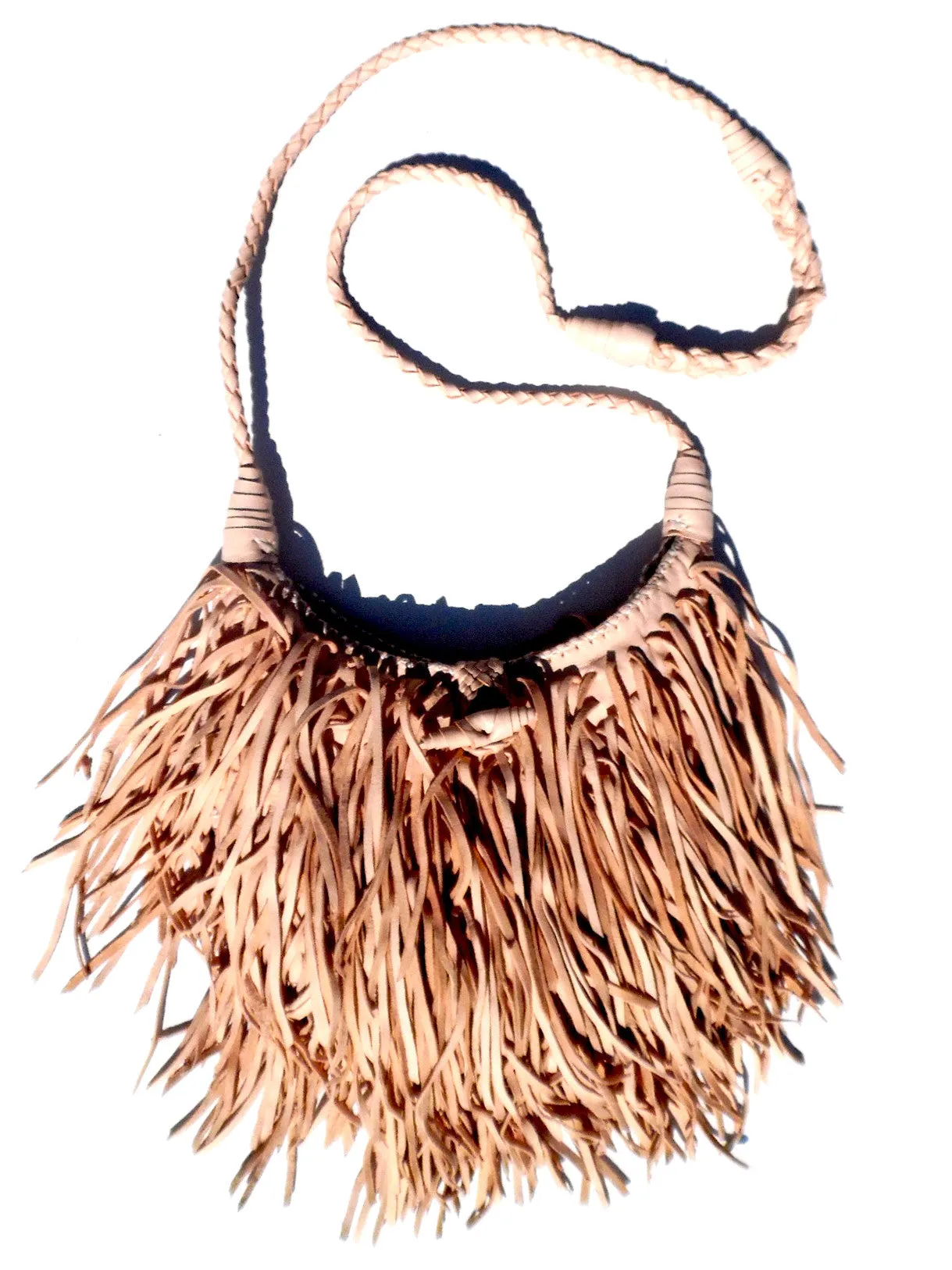 El Fleco Crossbody Fringe Bag Rainbow Leather