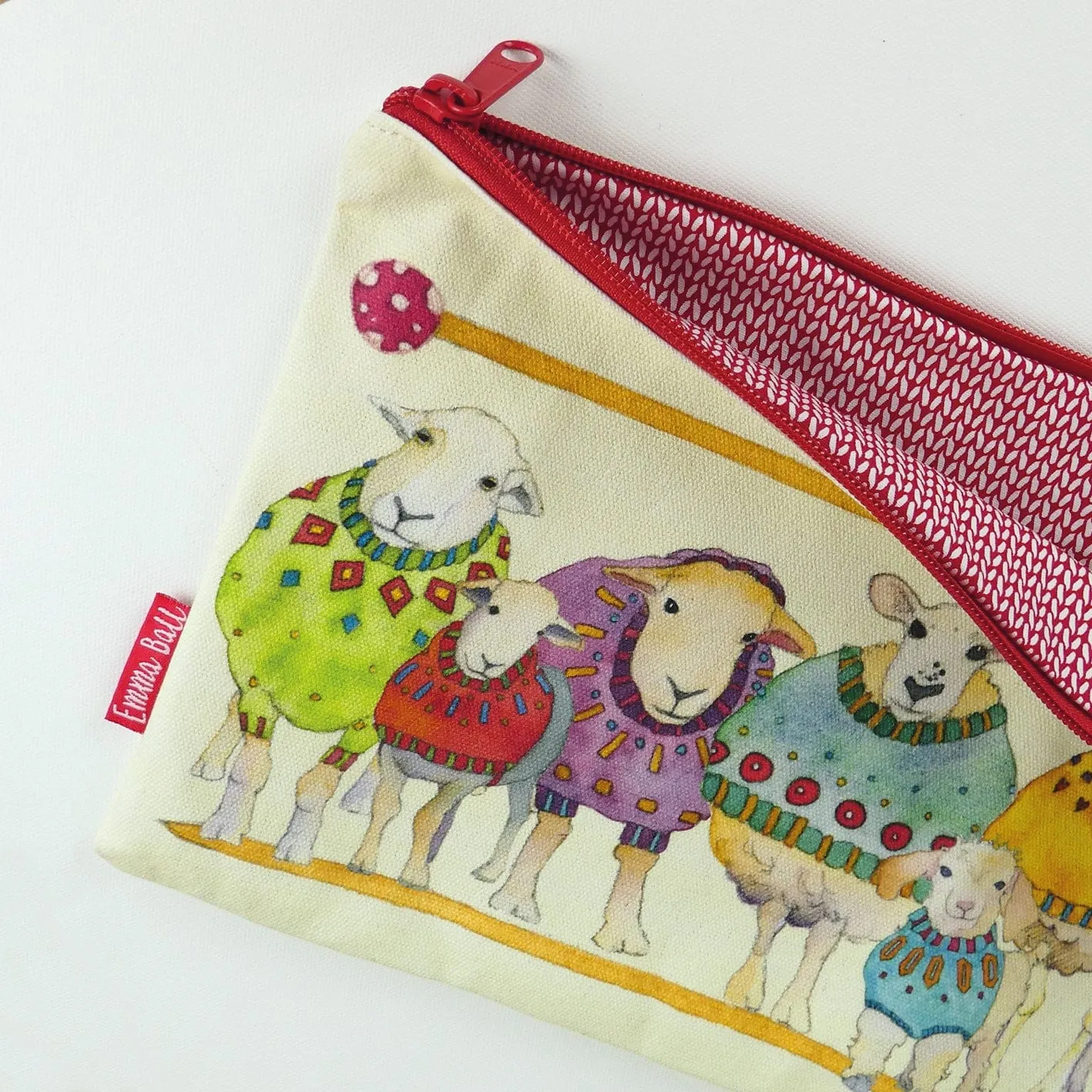 Emma Ball - Long Project Bag - Sheep in Sweaters