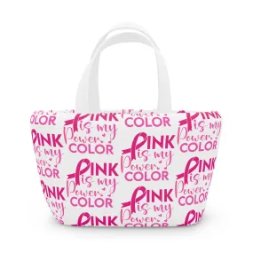 Empowering Pink Lunch Bag for Her, Breast Cancer Awareness Gift, Cute Tote for Work, School, Yoga or Picnic, Supportive Gift Idea, Stylish