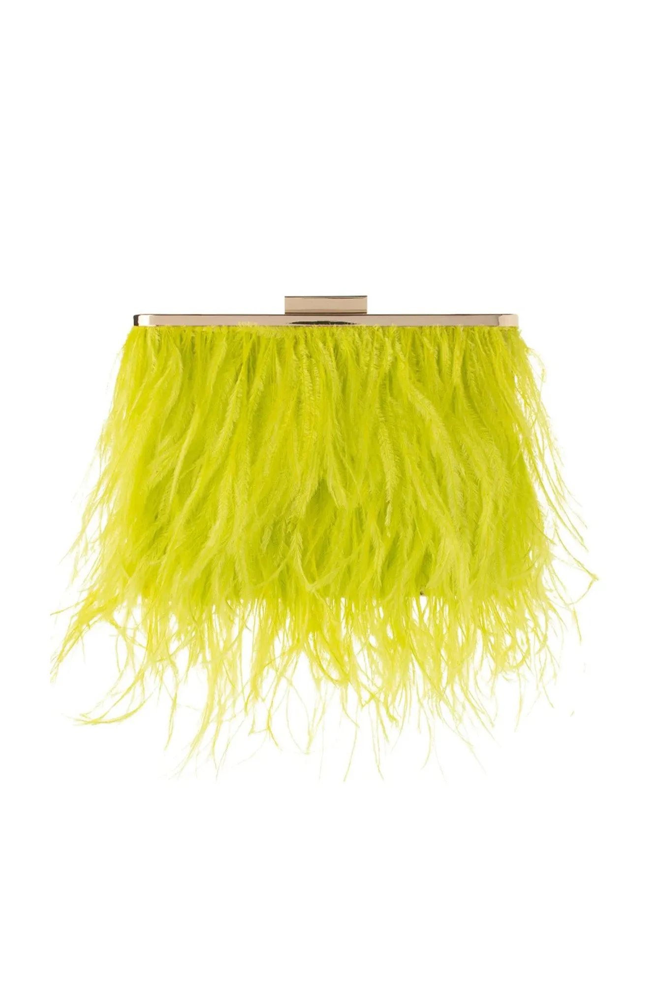 Estelle Yellow Feather Clutch