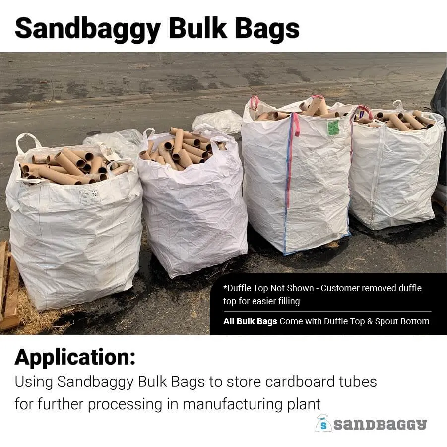 FIBC Bulk Bags - 3000 lb Capacity - 45 Cu Ft - 35" x 35" x 50"