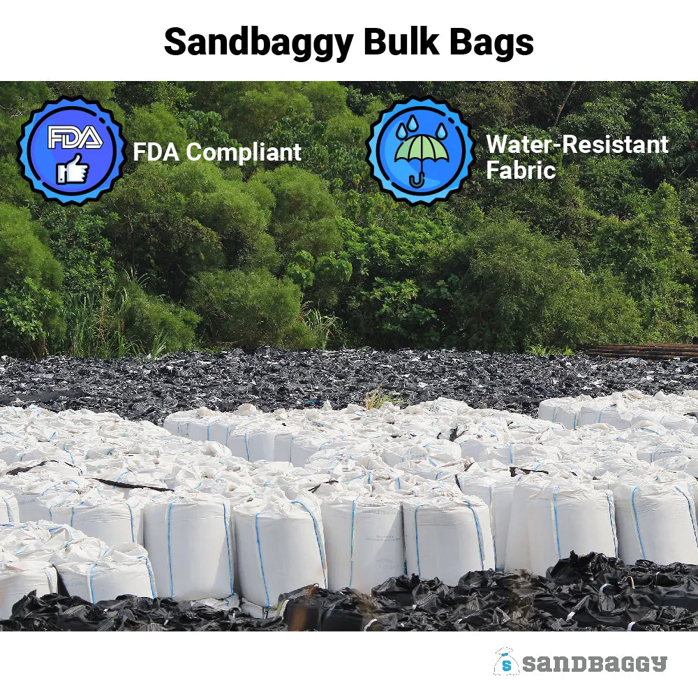 FIBC Bulk Bags - 3000 lb Capacity - 45 Cu Ft - 35" x 35" x 50"