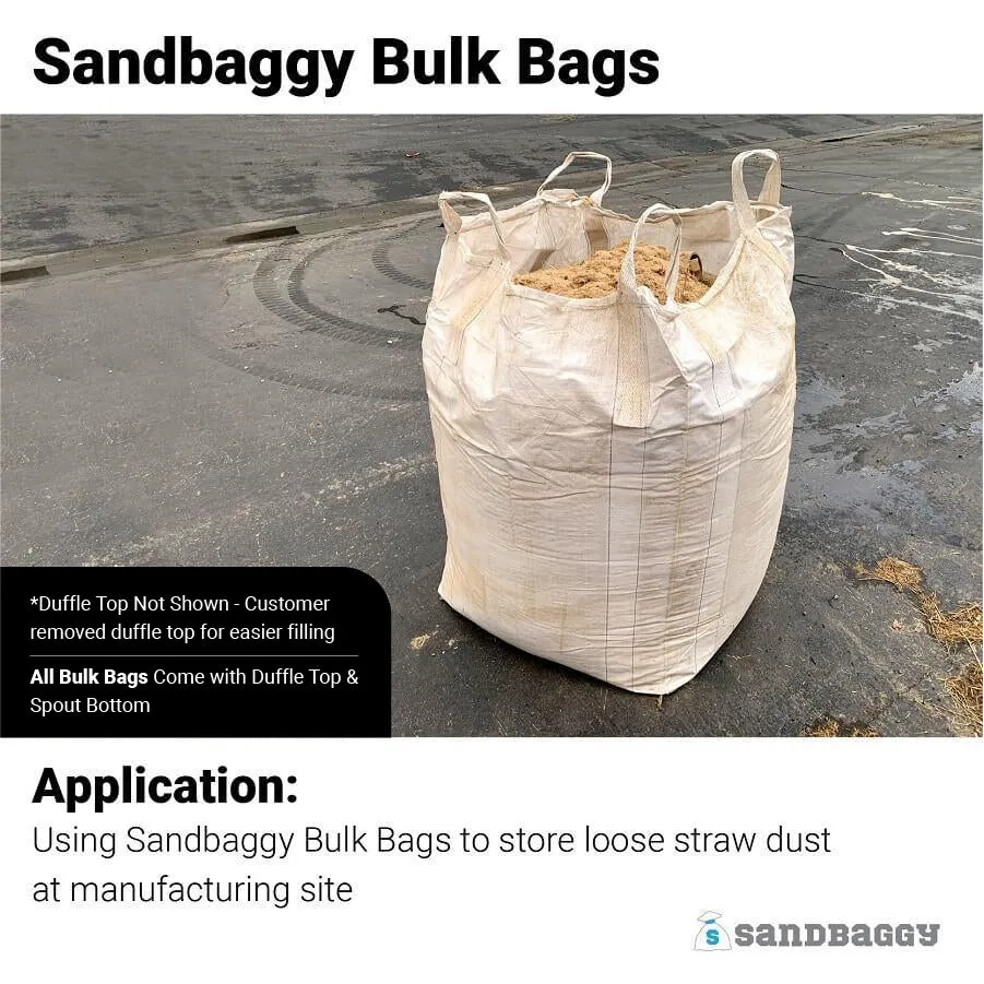 FIBC Bulk Bags - 3000 lb Capacity - 45 Cu Ft - 35" x 35" x 50"