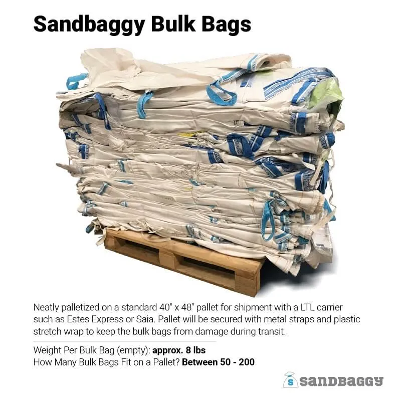 FIBC Bulk Bags - 3000 lb Capacity - 45 Cu Ft - 35" x 35" x 50"