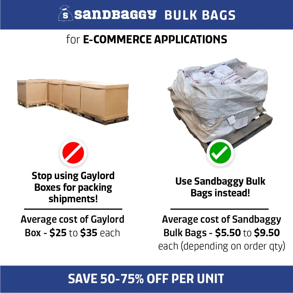 FIBC Bulk Bags - 3000 lb Capacity - 45 Cu Ft - 35" x 35" x 50"