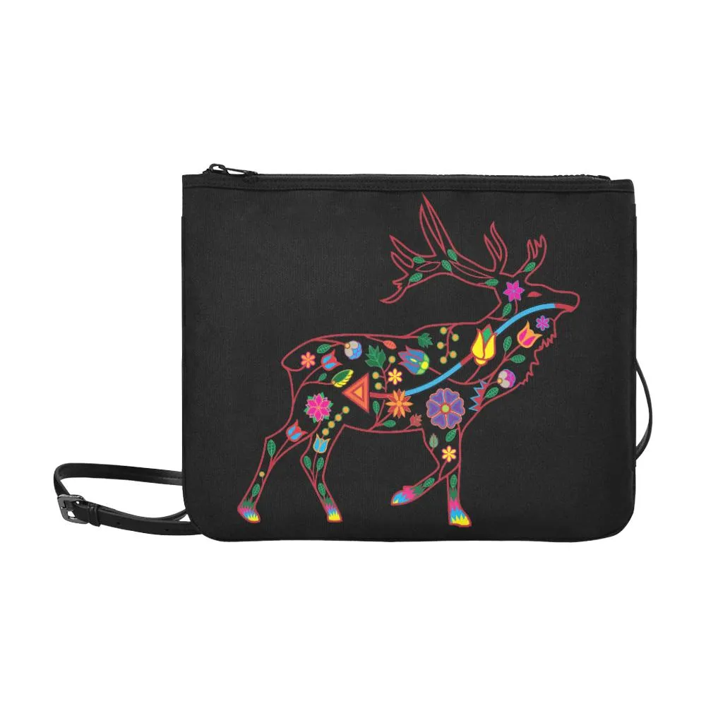 Floral Elk Slim Clutch Bag