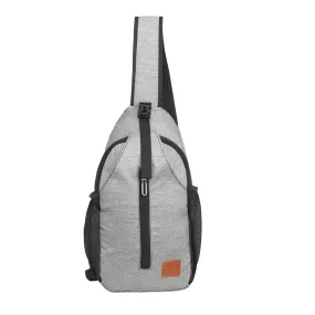 Fly Fashion Polyester Travel Cross Body Backpack Shoulder Chest Bag Lightweight Men Women (Grey)