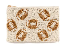 Footballs Beaded Zip Pouch Iv