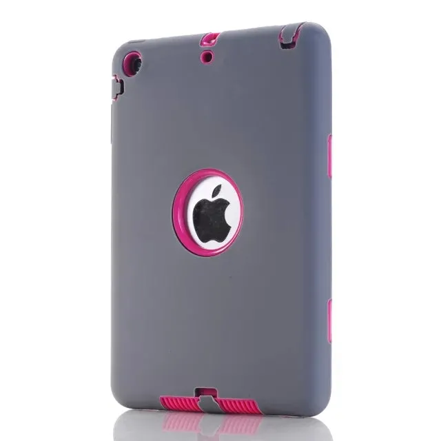 For iPad mini 1/2/3 Retina Kids Baby Safe Armor Shockproof Heavy Duty Silicone Hard Case Cover Screen Protector Film Stylus Pen