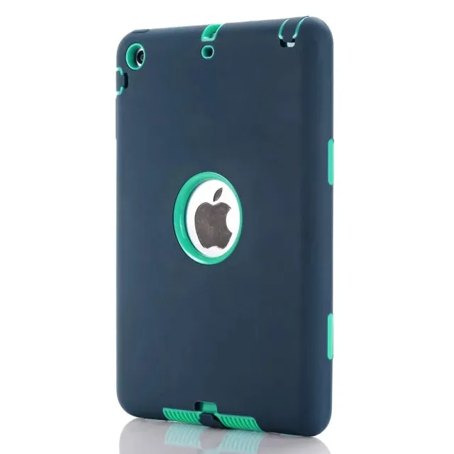 For iPad mini 1/2/3 Retina Kids Baby Safe Armor Shockproof Heavy Duty Silicone Hard Case Cover Screen Protector Film Stylus Pen