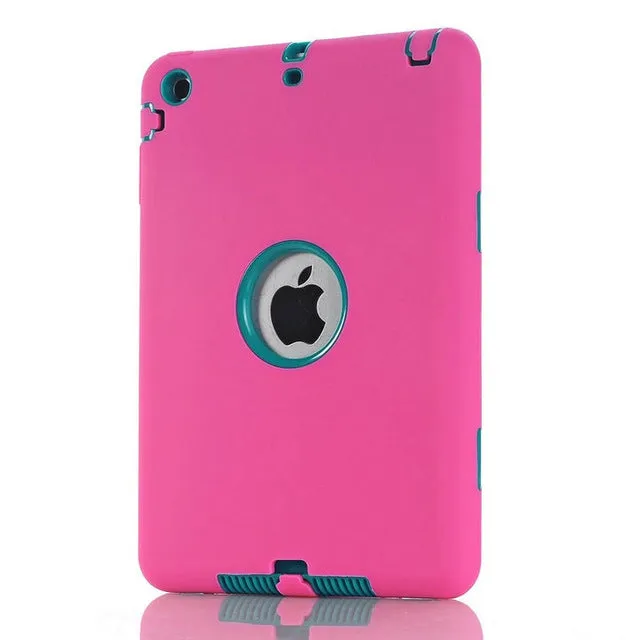 For iPad mini 1/2/3 Retina Kids Baby Safe Armor Shockproof Heavy Duty Silicone Hard Case Cover Screen Protector Film Stylus Pen