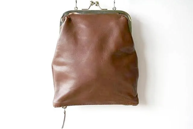 Frame & zip slouch pouch - choc