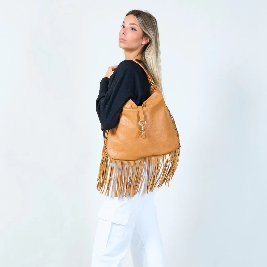 Fringe shoulder bag wholesale