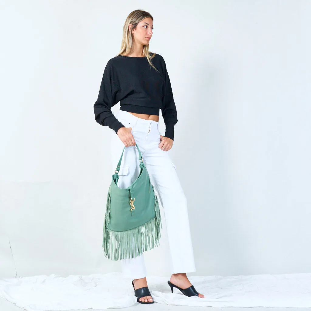 Fringe shoulder bag wholesale