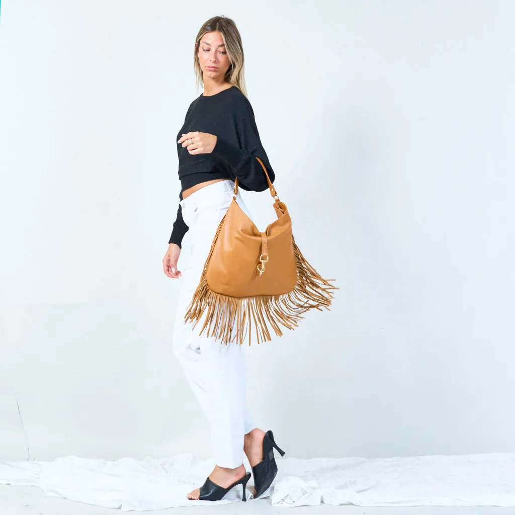 Fringe shoulder bag wholesale