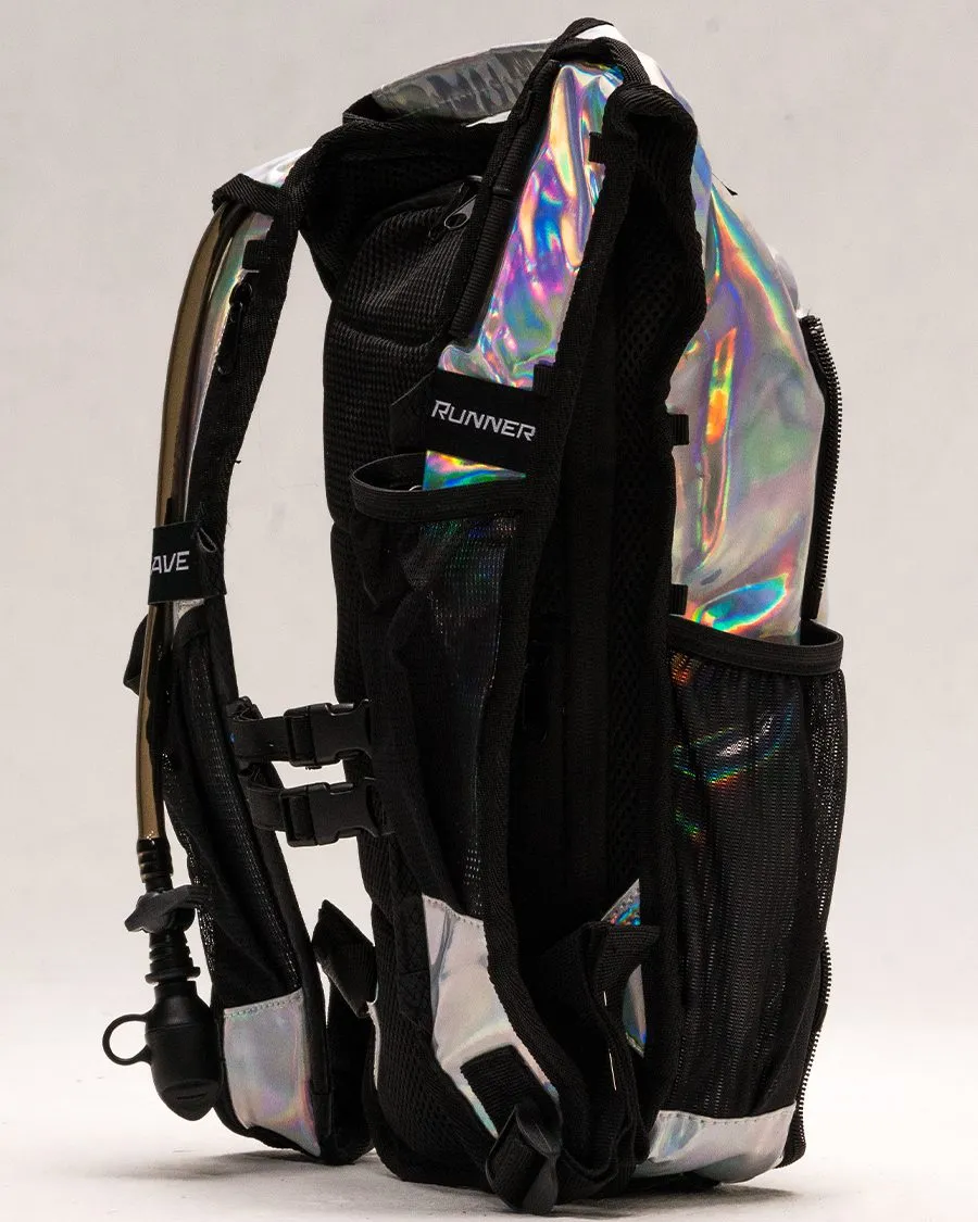 Gen Z Holographic Silver Hydration Backpack