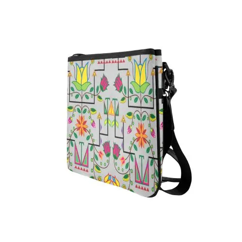 Geometric Floral Summer-Gray Slim Clutch Bag