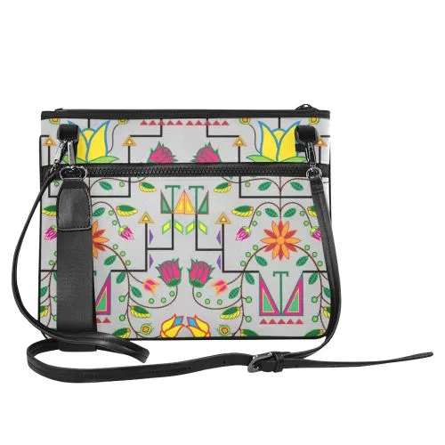 Geometric Floral Summer-Gray Slim Clutch Bag