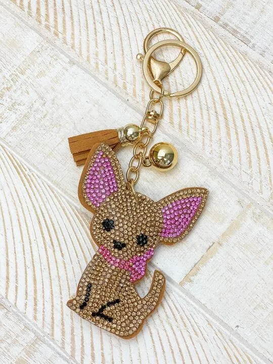 Glitzy Chihuahua Key Chain