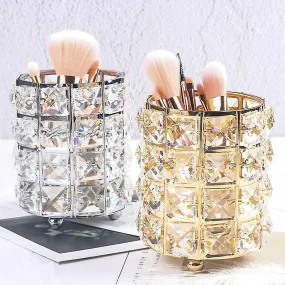 gold Gold Women MakEUp BrUSh Tools Holder Bucket Cosmetic Storage Crystal Box Collector Pencil Vase Fa0547