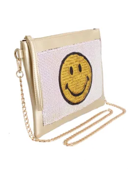 Gold Smile Sequin Clutch