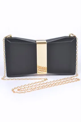 Gold Trim Iconic Bow Inspired Box Clutch *Online Only*