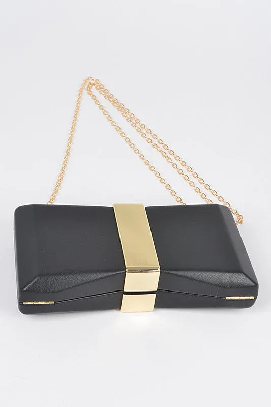 Gold Trim Iconic Bow Inspired Box Clutch *Online Only*