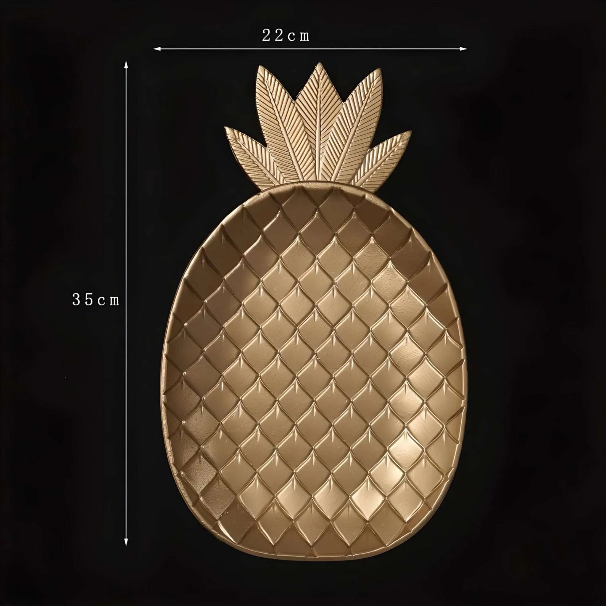 Golden Pineapple Leaf Serving Tray - Versatile Nordic Decor Organizer