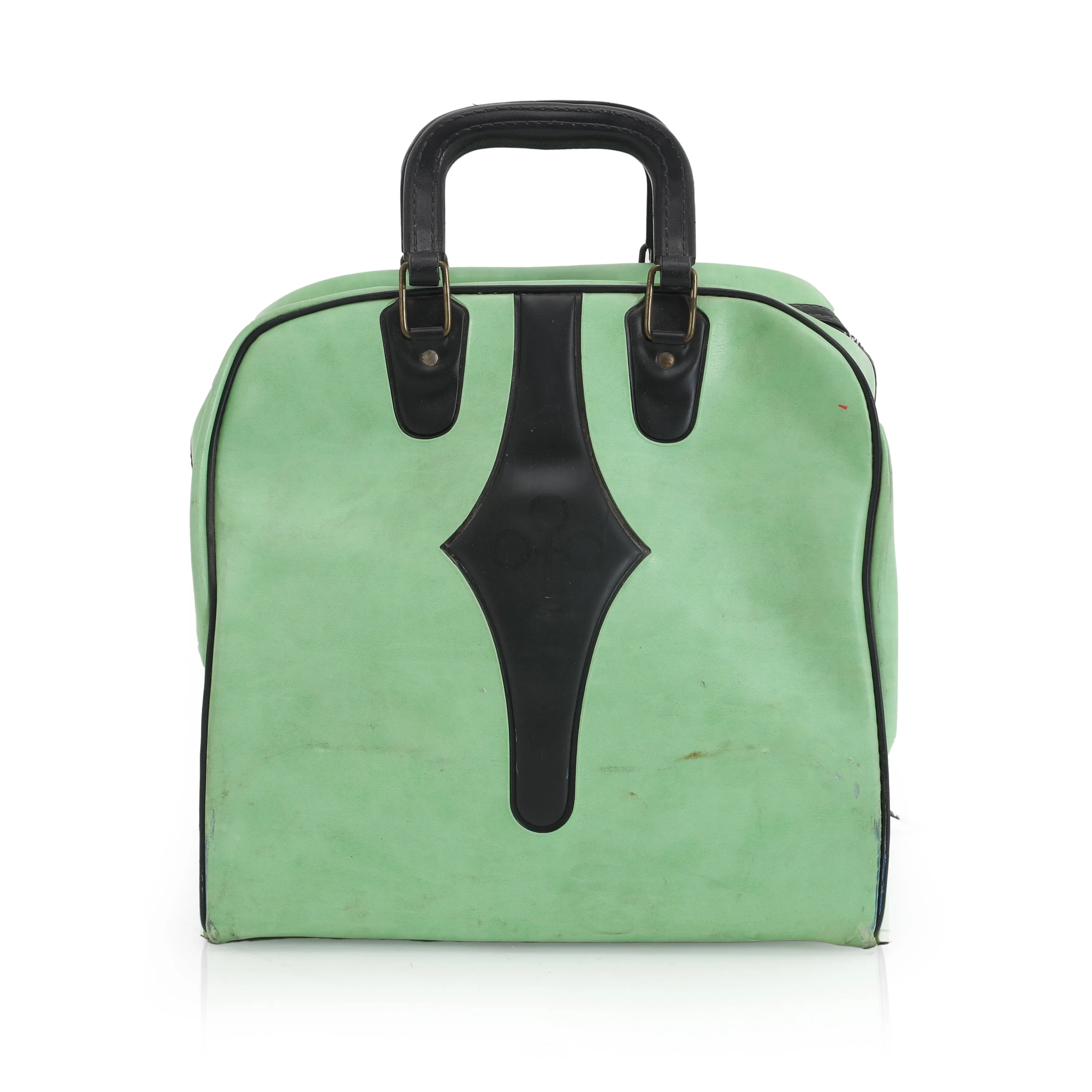 Green & Black Leather Bowling Bag