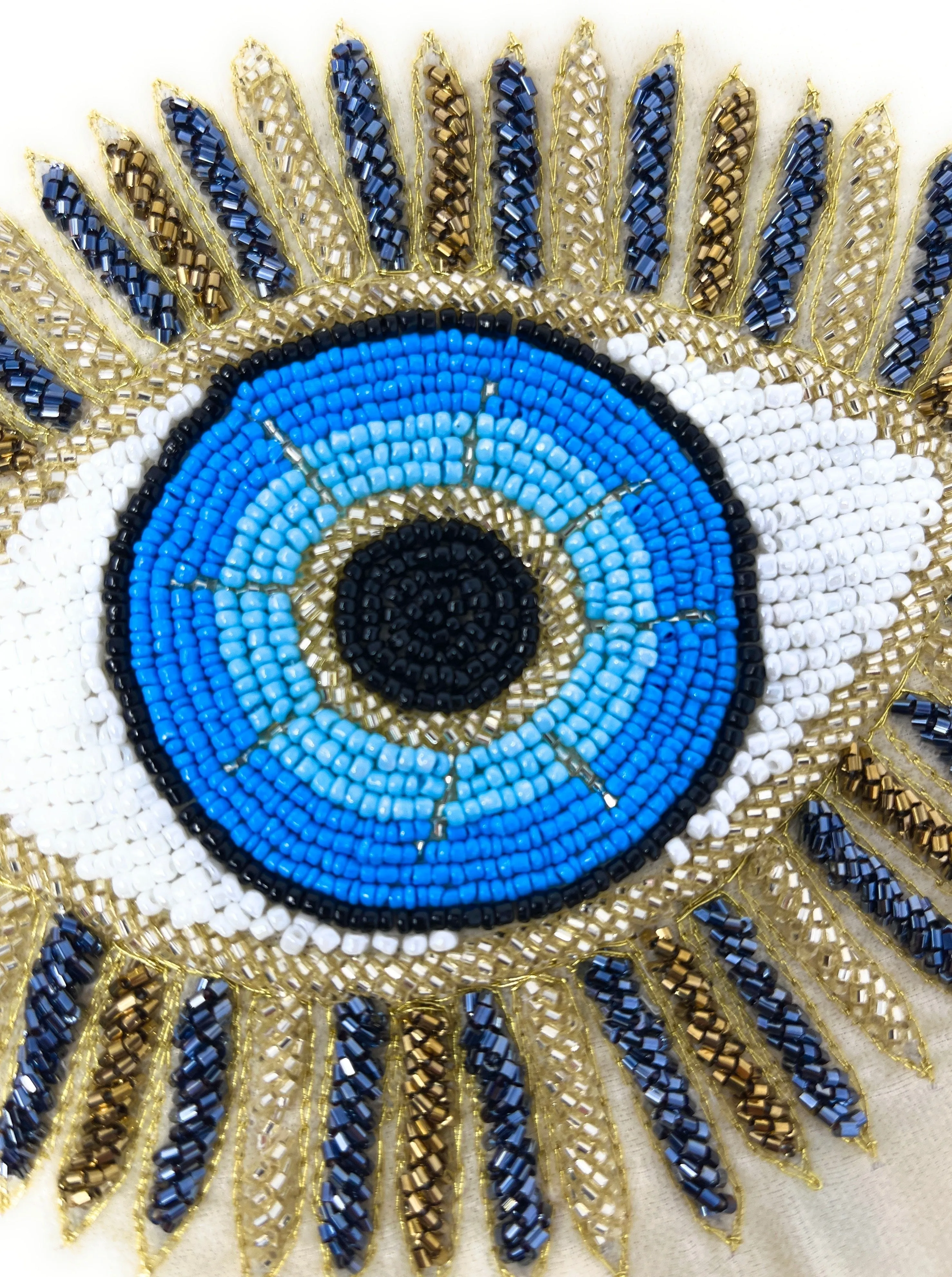 Hand Beaded Evil Eye Clutch Purse