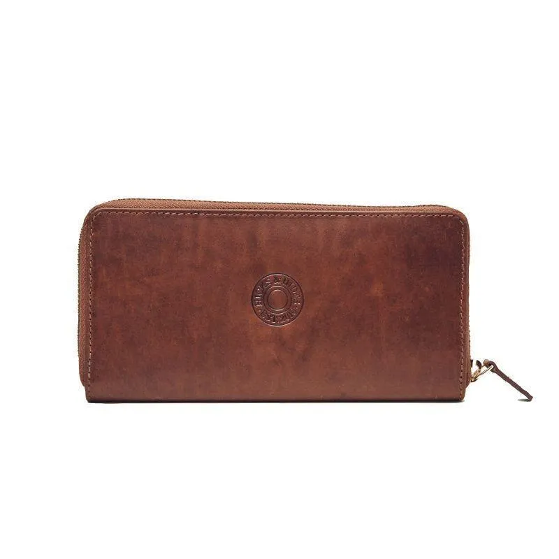 Hicks & Hides Cartridge Ladies Zip Purse - Cognac