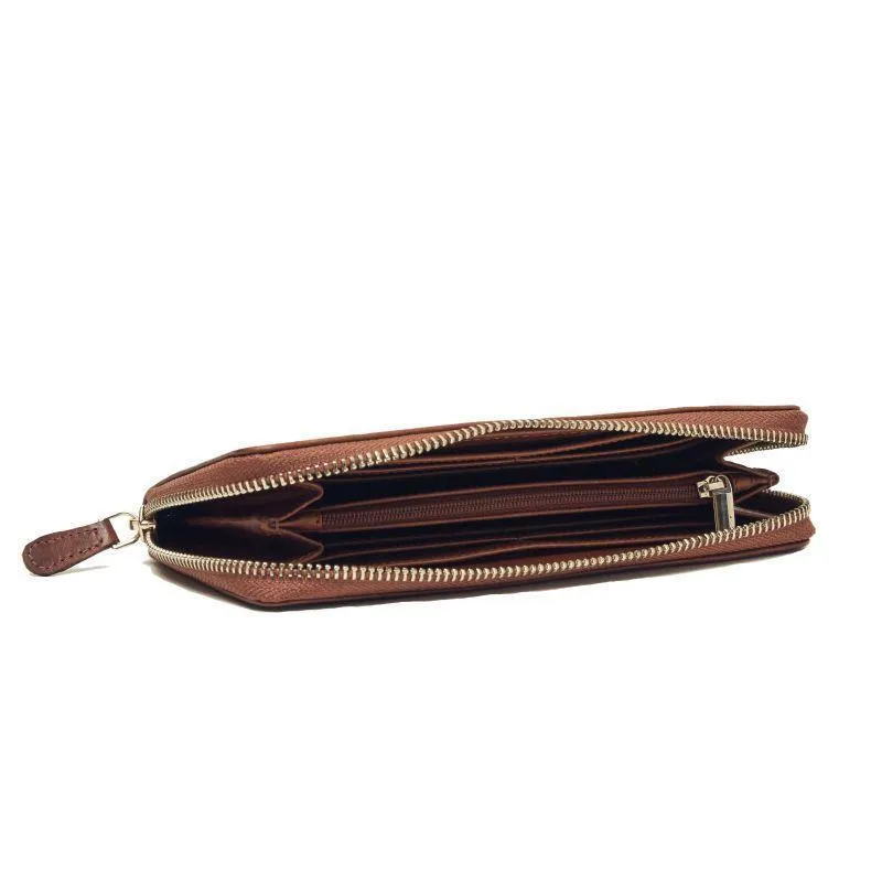 Hicks & Hides Cartridge Ladies Zip Purse - Cognac