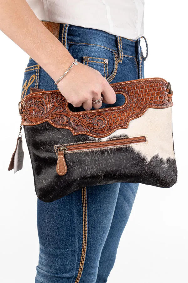 Hide and Tooled Clutch - Mini MHT65