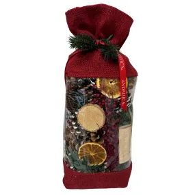 Holiday Memories Burlap Pinecone Bag