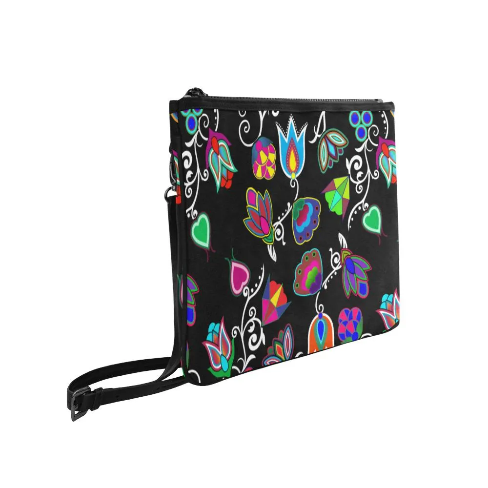 Indigenous Paisley - Black Slim Clutch Bag