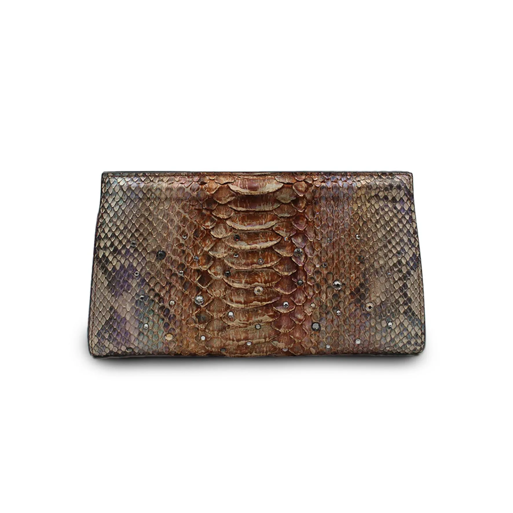 Ivy Clutch in Rainbow Desert Water Snake w/ Crystals