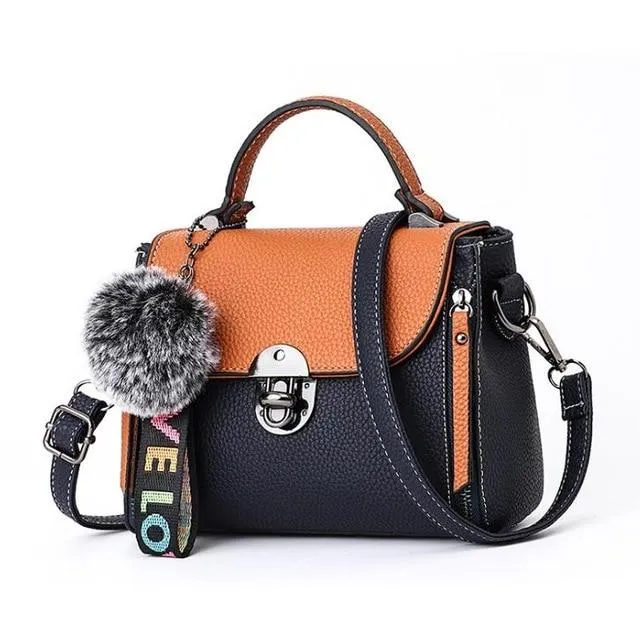 JOOZ Hit color women's handbags leather Ladies hand bags 2018 New women bag shoulder Bag bolsos Fur Toy Women Messenger Bags