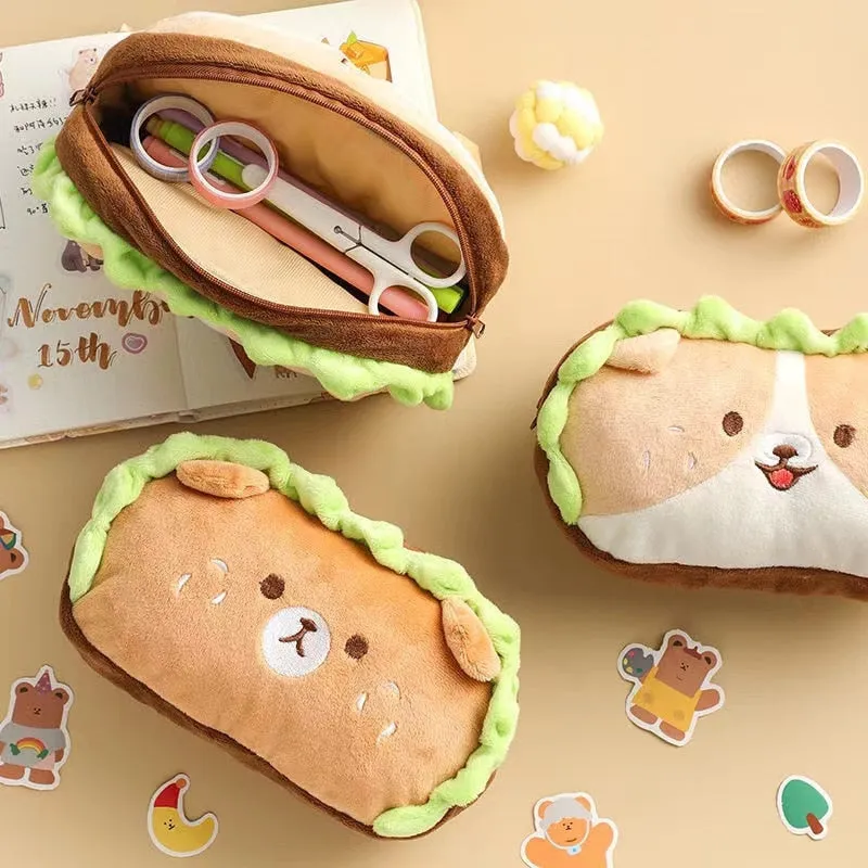 Kawaii Burger Dog Pencil Case