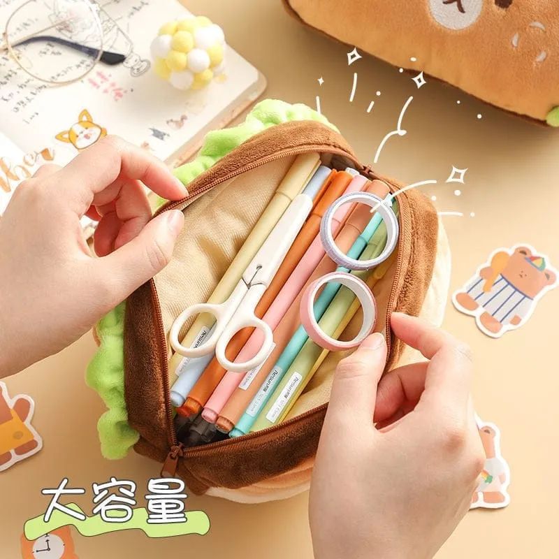 Kawaii Dog Roll Burger Pencil Case