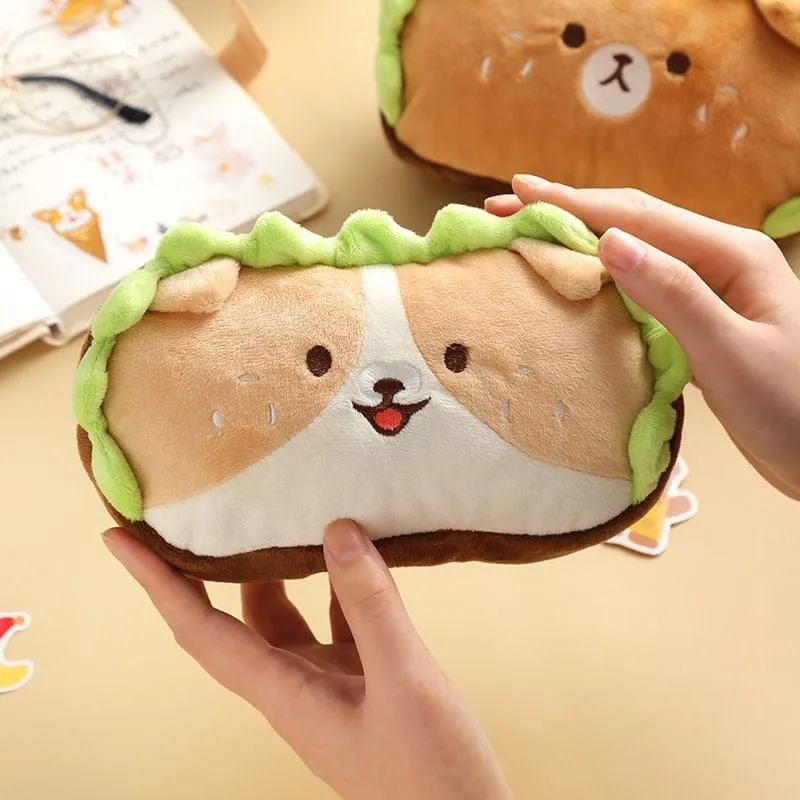 Kawaii Dog Roll Burger Pencil Case