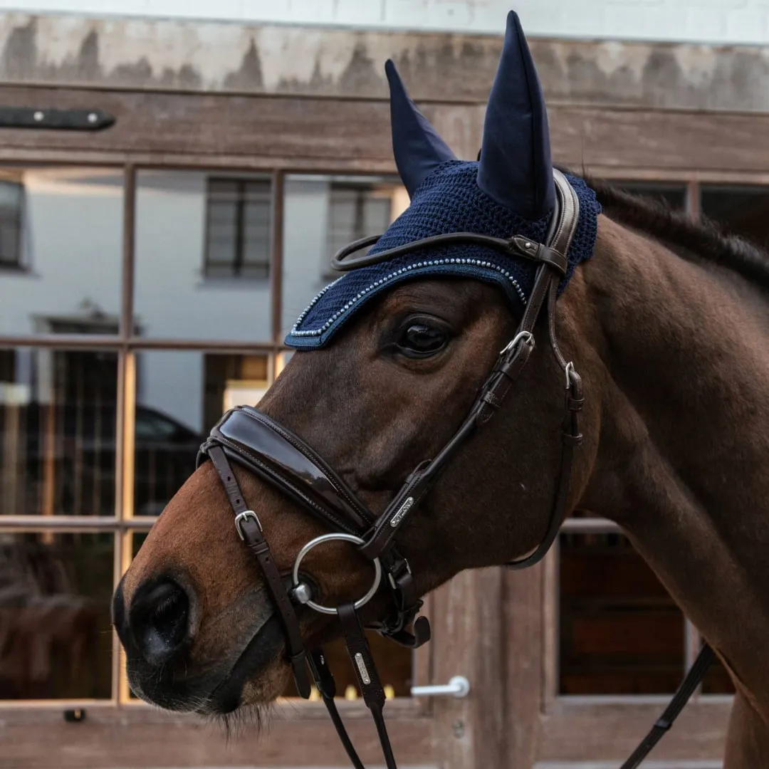 Kentucky Horsewear Wellington Glitter Soundless Fly Veil - Dark Navy