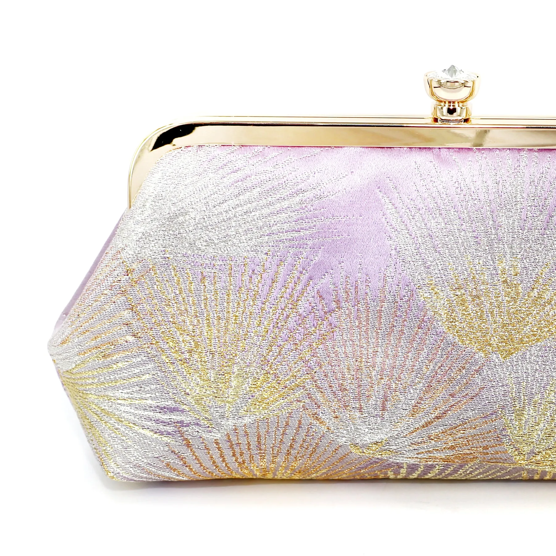 Kimono Pine Tree Clutch in Purple Lilac | Upcycled from vintage Japanese Obi