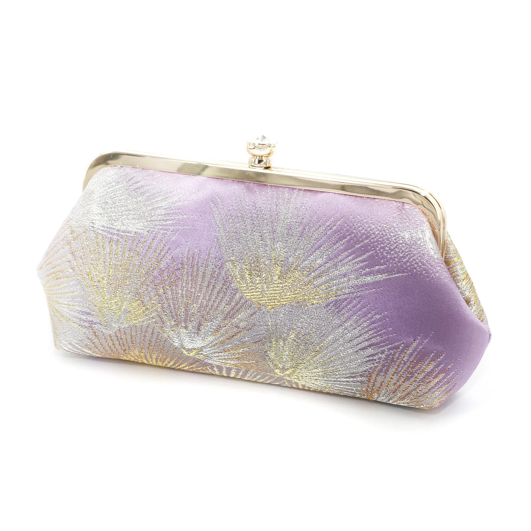 Kimono Pine Tree Clutch in Purple Lilac | Upcycled from vintage Japanese Obi