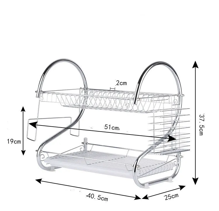 Kitchen Stainless Steel Rack Tableware Organizer