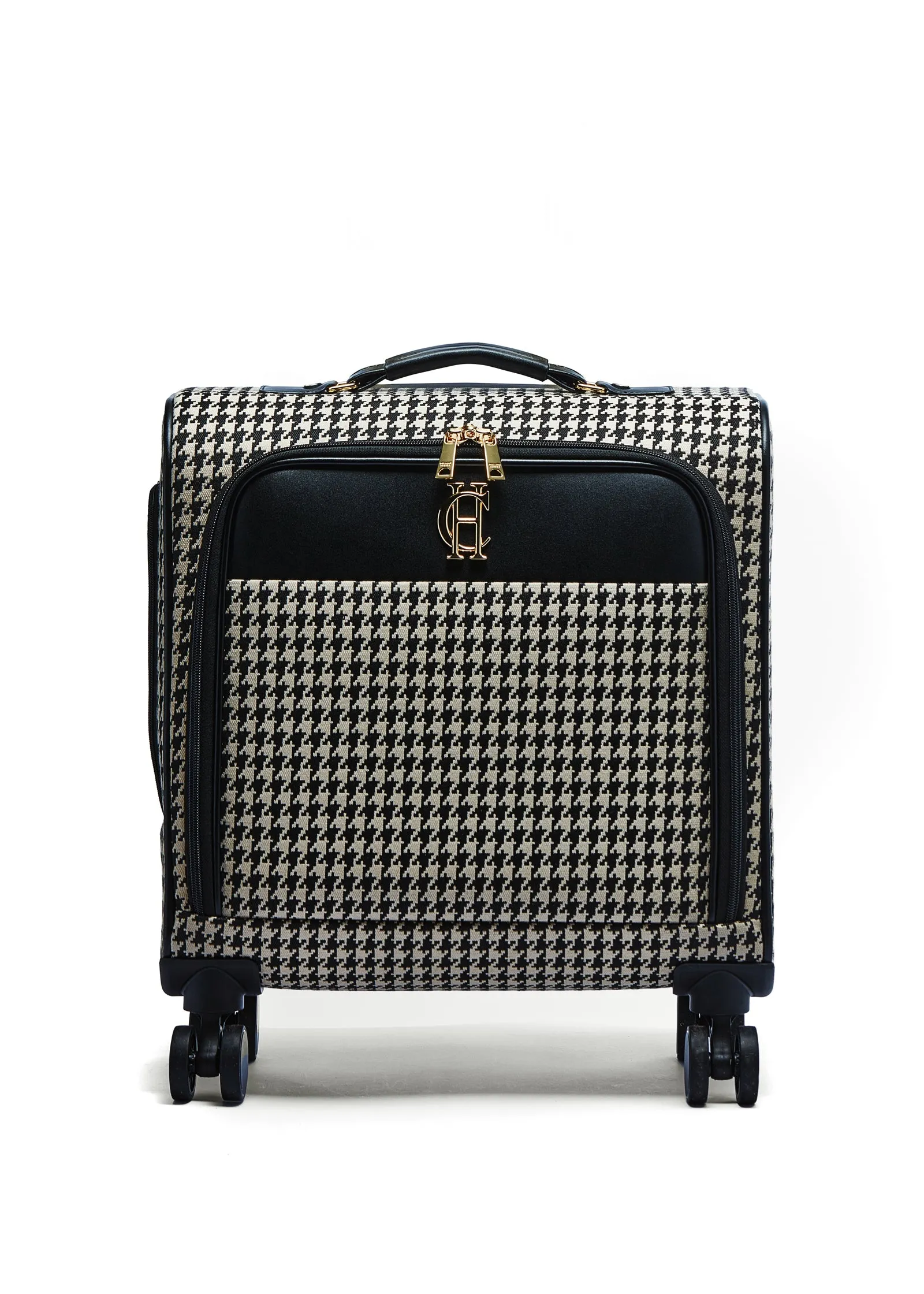 Knightsbridge Small Suitcase (Ecru Houndstooth)