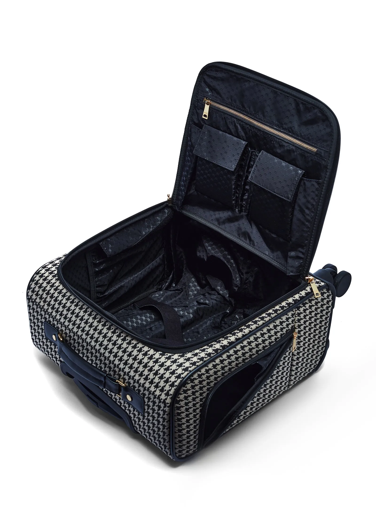 Knightsbridge Small Suitcase (Ecru Houndstooth)