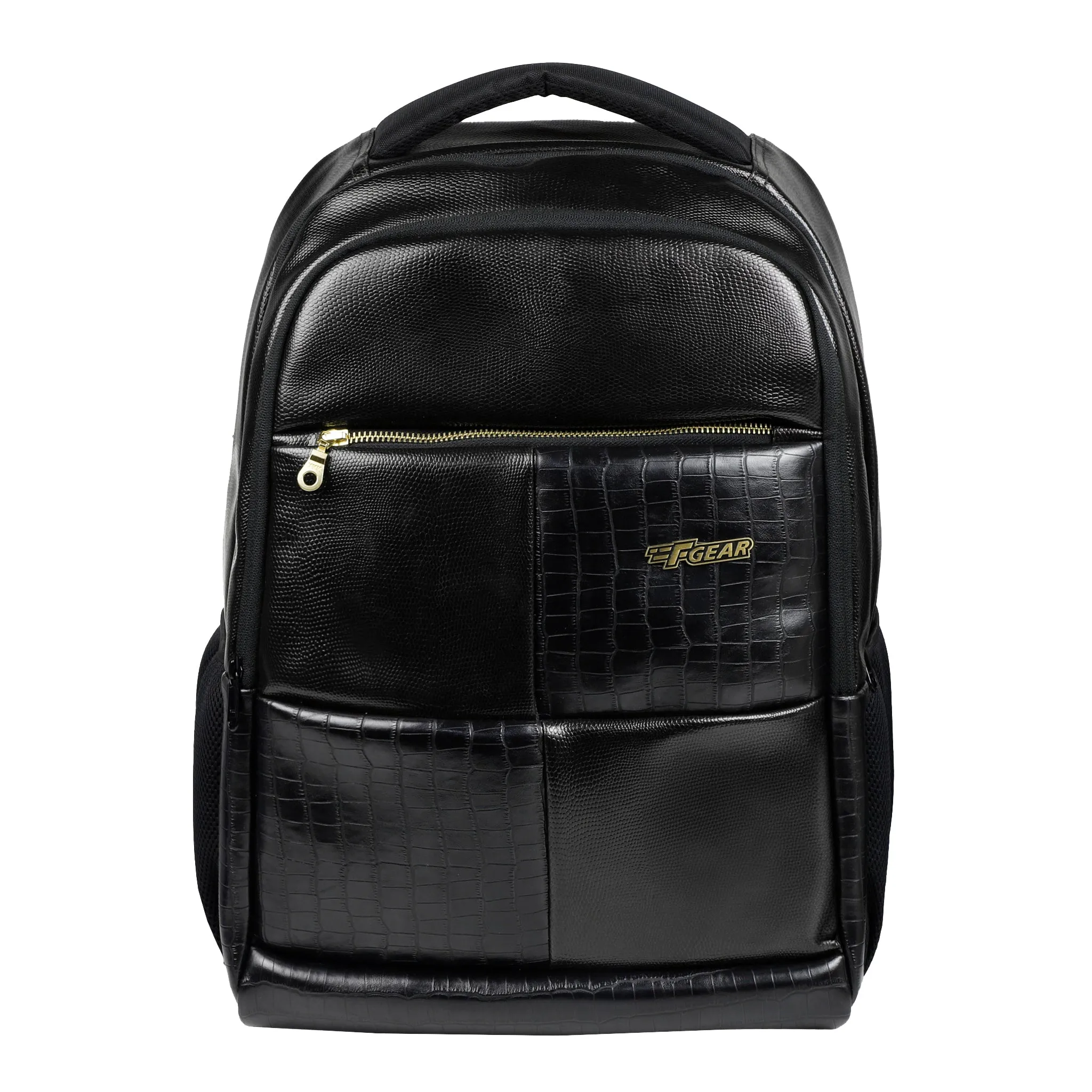 Knockout 26L Black Vegan Leather Laptop Backpack