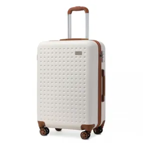 Kono 28 Inch Flexible Hard Shell ABS Suitcase with TSA Lock - Cream | Ultimate Durable, Spacious & Secure Travel Companion